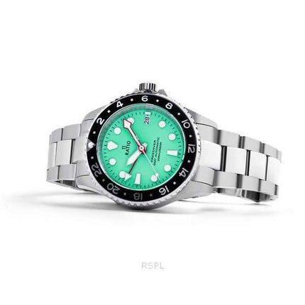 Orologio da uomo Ratio FreeDiver GMT serie zaffiro in acciaio inossidabile quadrante verde automatico RTF059 200M