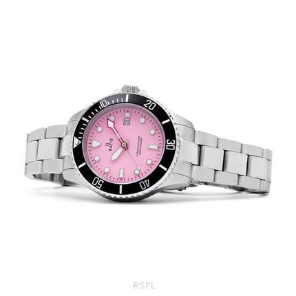 Orologio da donna Ratio FreeDiver Sapphire in acciaio inossidabile con quadrante rosa caramella al quarzo RTFL809 200M