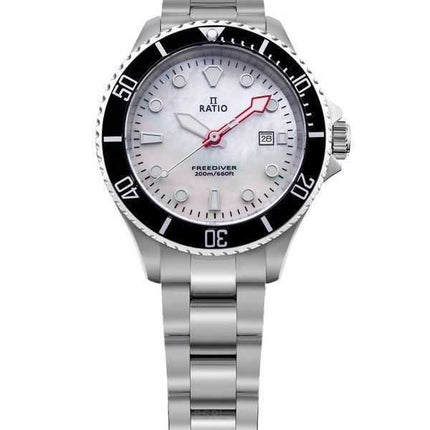 Orologio da donna Ratio FreeDiver Sapphire in acciaio inossidabile con quadrante in madreperla bianca al quarzo RTFL811 200M