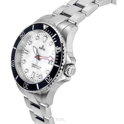 Orologio da donna Ratio FreeDiver Sapphire in acciaio inossidabile con quadrante in madreperla bianca al quarzo RTFL811 200M