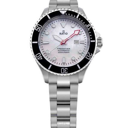 Orologio da donna Ratio FreeDiver Sapphire in acciaio inossidabile con quadrante in madreperla bianca automatico RTFL841 200M