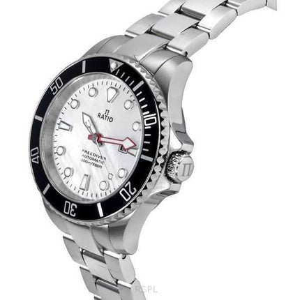 Orologio da donna Ratio FreeDiver Sapphire in acciaio inossidabile con quadrante in madreperla bianca automatico RTFL841 200M