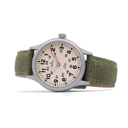 Orologio da uomo Ratio Quest Field ricondizionato con cinturino in tela di zaffiro, al quarzo, RTQ019, 100 m, edizione Lewis &amp; Clark