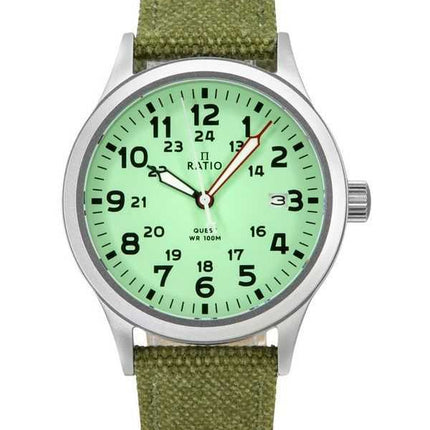 Ratio Quest Orologio da campo da uomo con cinturino in tela zaffiro al quarzo RTQ021 100M Edizione Lewis e Clark