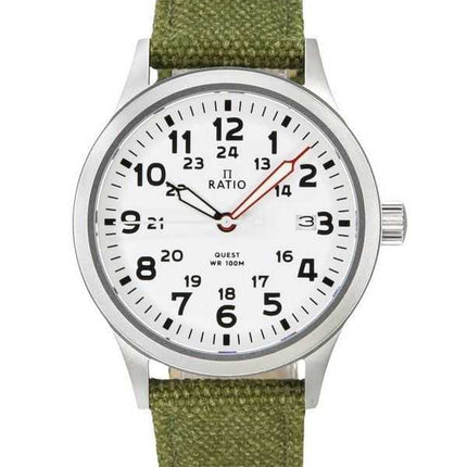 Ratio Quest Orologio da campo da uomo con cinturino in tela zaffiro al quarzo RTQ027 100M Edizione Lewis e Clark