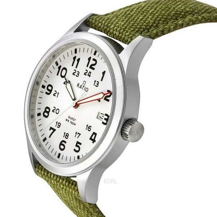 Ratio Quest Orologio da campo da uomo con cinturino in tela zaffiro al quarzo RTQ027 100M Edizione Lewis e Clark