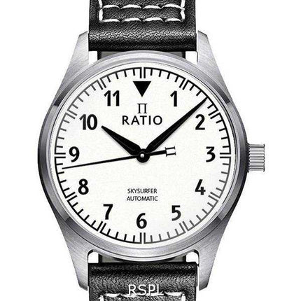 Orologio da uomo automatico Ratio Skysurfer Pilot con quadrante luminoso in pelle RTS307 200M