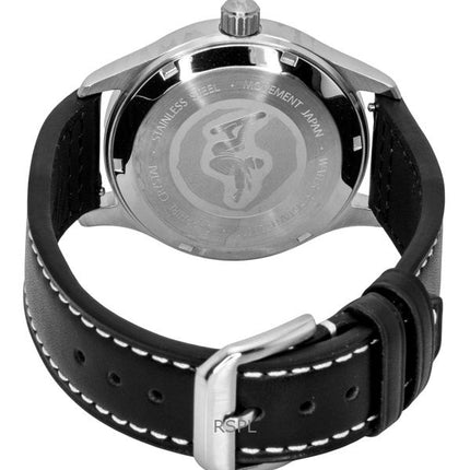 Orologio da uomo automatico Ratio Skysurfer Pilot in pelle con quadrante nero Sunray RTS314 200M