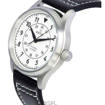 Orologio da uomo automatico Ratio Skysurfer Pilot con quadrante luminoso in pelle RTS316 200M