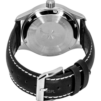 Orologio da uomo automatico Ratio Skysurfer Pilot in pelle con quadrante nero Sunray RTS321 200M