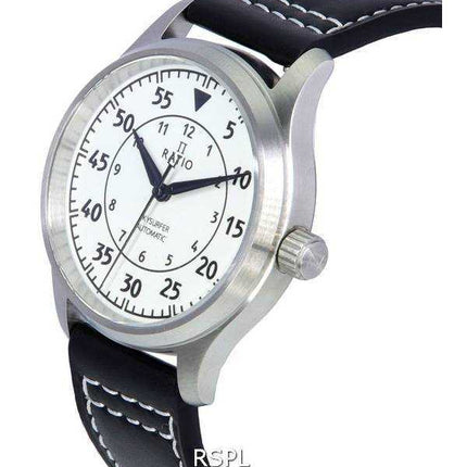Orologio da uomo automatico Ratio Skysurfer Pilot con quadrante luminoso in pelle RTS324 200M