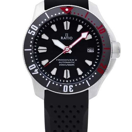 Ratio FreeDiver X Marine Black con orologio da uomo automatico Diver RTX001 200M con inserto in ceramica nera