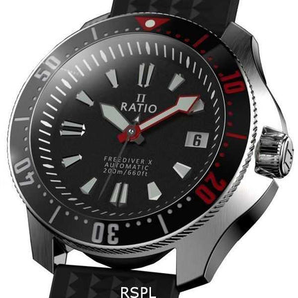 Ratio FreeDiver X Marine Black con orologio da uomo automatico Diver RTX001 200M con inserto in ceramica nera