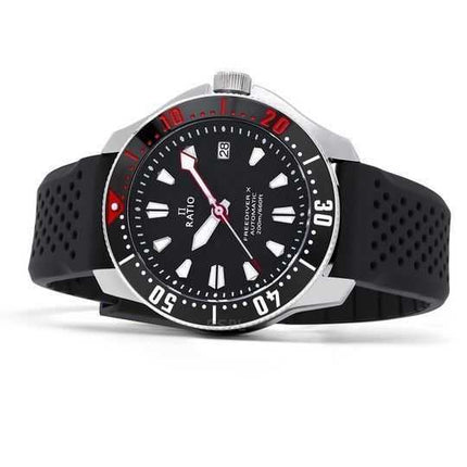 Ratio FreeDiver X Marine Black con orologio da uomo automatico Diver RTX001 200M con inserto in ceramica nera