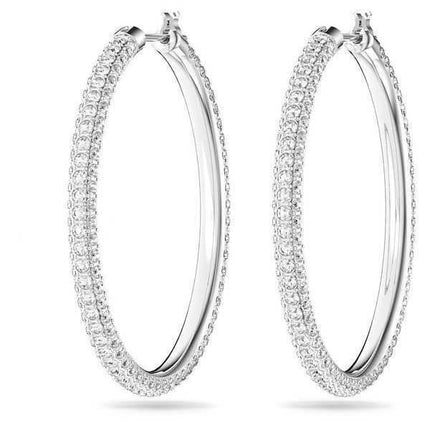 Swarovski Dextera orecchini a cerchio con cristalli trasparenti misti e placcati in rodio 5389432 per donna