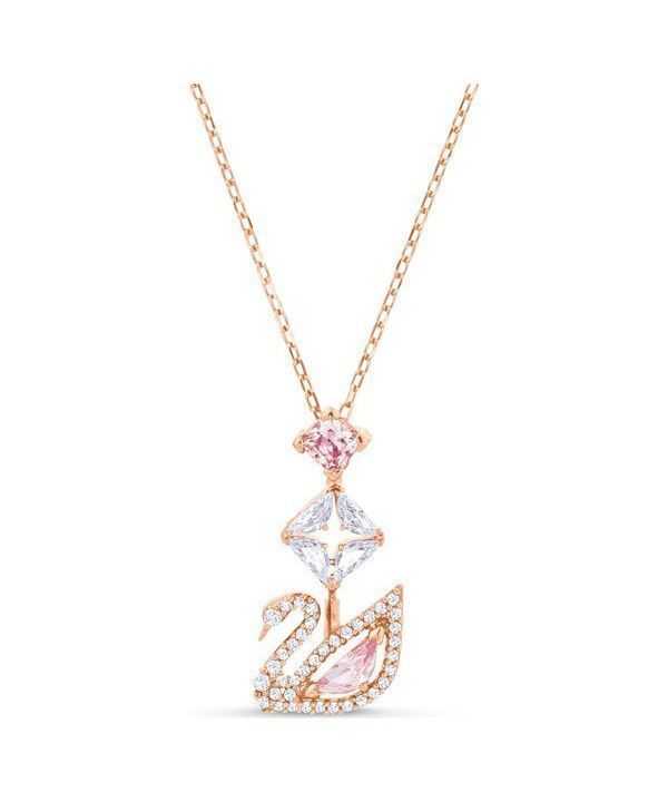 Swarovski Cigno Placcato Oro Rosa e Zirconia Pendente 5473024 Per Donna