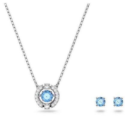 Swarovski Una Rodio Placcato E Zirconia Collana E Orecchini Set 5480485 Per Donna