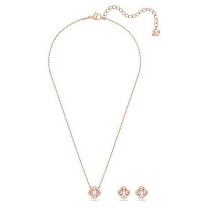 Swarovski Una placcato oro rosa e zirconi collana e orecchini set 5516488 per donna
