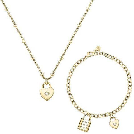 Collana e bracciale Morellato Abbraccio in acciaio inossidabile tono oro SAUB19 da donna
