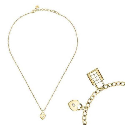 Collana e bracciale Morellato Abbraccio in acciaio inossidabile tono oro SAUB19 da donna