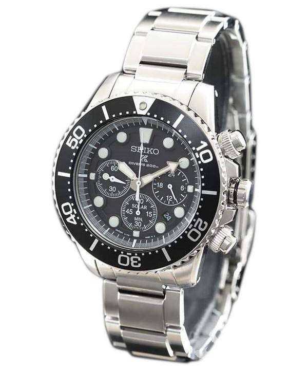 Seiko Prospex Scuba Diver SBDL047 Orologio cronografo da uomo realizzato in cronografo solare 200M
