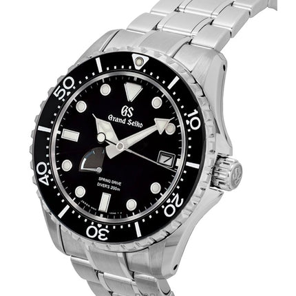Orologio da uomo Grand Seiko Sport Spring Drive in acciaio inossidabile con quadrante nero, automatico, subacqueo, SBGA461G, 200 m