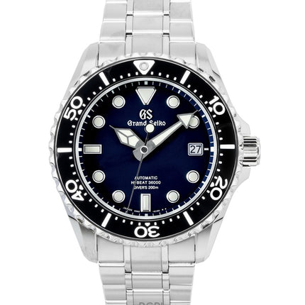 Orologio da uomo Grand Seiko Sport Hi-Beat in acciaio inossidabile con quadrante blu scuro, automatico, subacqueo, SBGH289G, 200 m