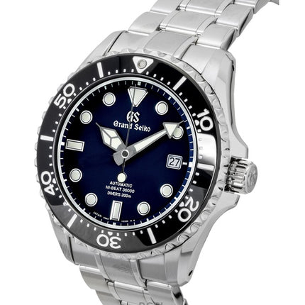 Orologio da uomo Grand Seiko Sport Hi-Beat in acciaio inossidabile con quadrante blu scuro, automatico, subacqueo, SBGH289G, 200 m
