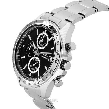 Orologio da uomo Seiko Spirit Chronograph in acciaio inossidabile con quadrante nero al quarzo SBTR005 100M