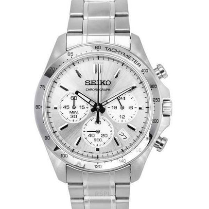 Orologio da uomo Seiko Spirit Chronograph in acciaio inossidabile con quadrante argentato al quarzo SBTR009 100M