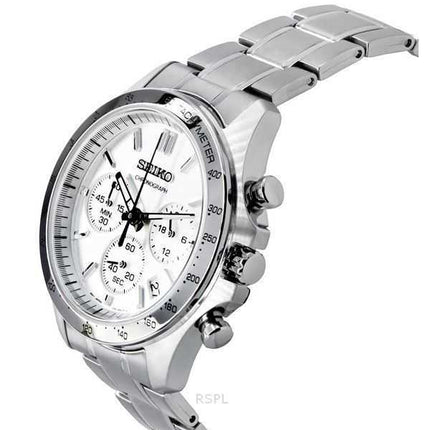 Orologio da uomo Seiko Spirit Chronograph in acciaio inossidabile con quadrante argentato al quarzo SBTR009 100M
