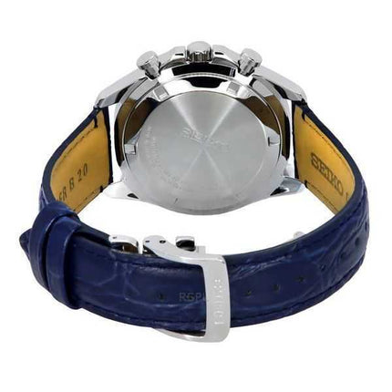 Orologio da uomo Seiko Spirit Chronograph cinturino in pelle quadrante blu al quarzo SBTR019 100M