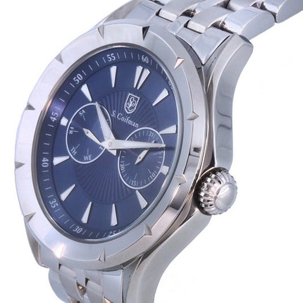 Orologio da uomo S. Coifman in acciaio inossidabile con quadrante blu al quarzo SC0443
