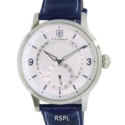 Orologio da uomo S. Coifman in pelle con quadrante argento al quarzo SC0465