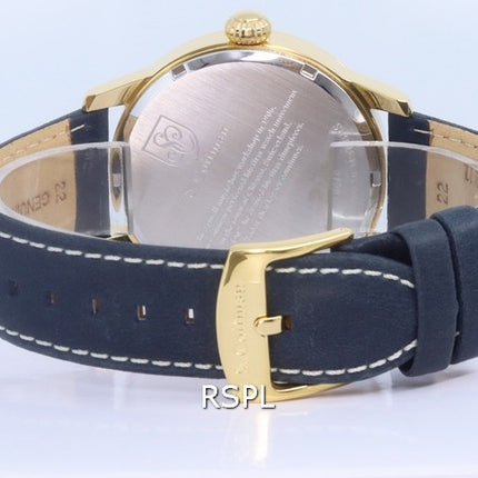 Orologio da uomo S. Coifman in pelle con quadrante blu al quarzo SC0478