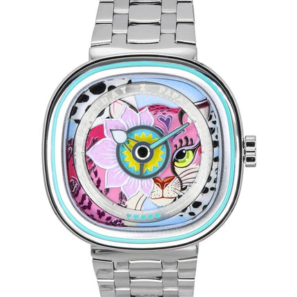 Orologio da donna Sevenfriday C-Series Papa Don't Preach in acciaio inossidabile con quadrante multicolore al quarzo SF-C1-01