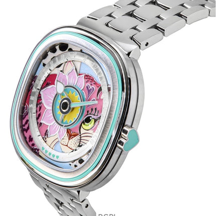 Orologio da donna Sevenfriday C-Series Papa Don't Preach in acciaio inossidabile con quadrante multicolore al quarzo SF-C1-01
