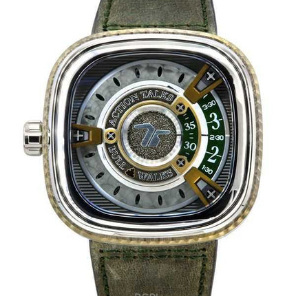 Orologio da uomo Sevenfriday M-Series NFC Enabled con cinturino in pelle quadrante marrone automatico M2/05 SF-M2-05