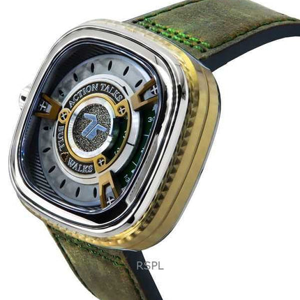 Orologio da uomo Sevenfriday M-Series NFC Enabled con cinturino in pelle quadrante marrone automatico M2/05 SF-M2-05