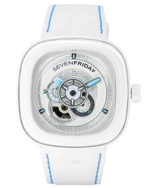 Orologio da uomo Sevenfriday serie P Curacao giorno-notte quadrante bianco automatico P1C/05 SF-P1C-05 100M