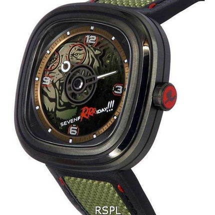 Orologio da uomo Sevenfriday T-Series Green Tiger Skeleton automatico T3/04 SF-T3-04