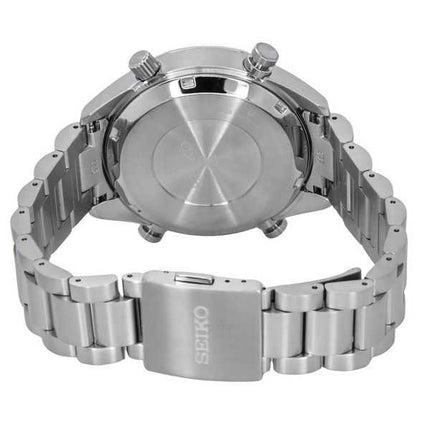 Orologio da uomo Seiko Prospex Speedtimer Panda Chronograph in acciaio inossidabile con quadrante bianco Solar SFJ001P1 100M