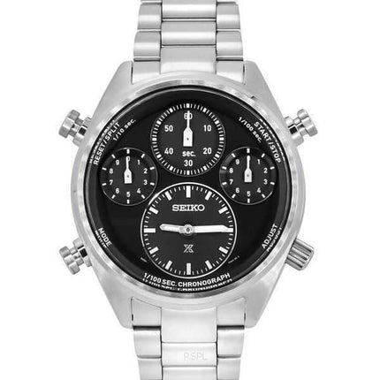 Orologio da uomo Seiko Prospex Speedtimer Cronografo in acciaio inossidabile con quadrante nero Solar SFJ003P1 100M