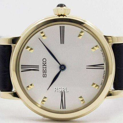 Orologio da donna con cinturino in pelle al quarzo Seiko SFQ814P2