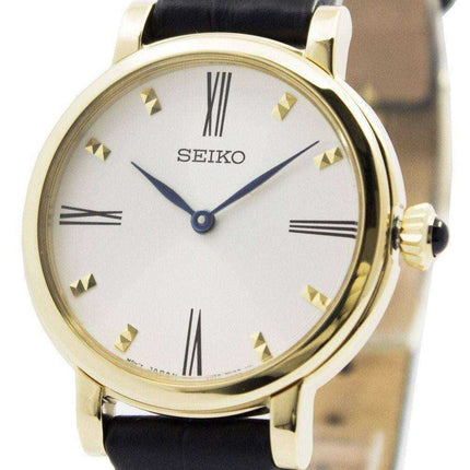 Orologio da donna con cinturino in pelle al quarzo Seiko SFQ814P2