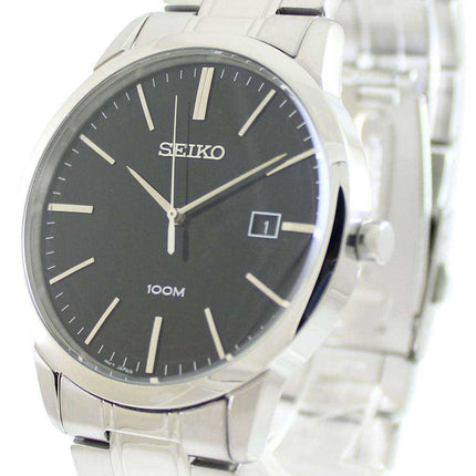 Orologio da uomo Seiko Quartz quadrante nero SGEH09P1 SGEH09P