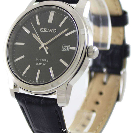 Orologio da uomo SGEH19P1 SGEH19P con quadrante nero zaffiro Seiko al quarzo