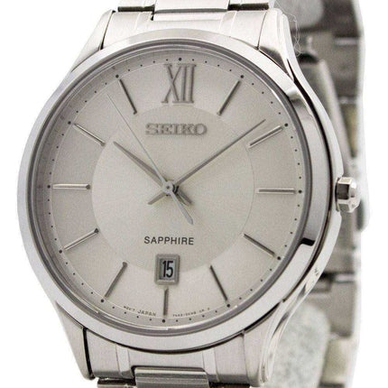 Orologio da uomo SGEH51 SGEH51P1 SGEH51P con quadrante in argento e vetro zaffiro quarzo Seiko