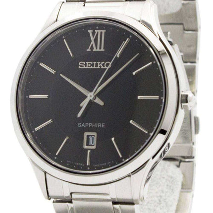 Orologio da uomo SGEH53 SGEH53P1 SGEH53P con quadrante nero in vetro zaffiro quarzo Seiko