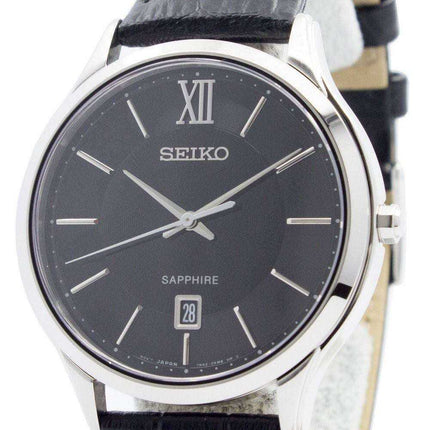 Orologio da uomo SGEH53P2 quadrante nero in vetro zaffiro quarzo Seiko